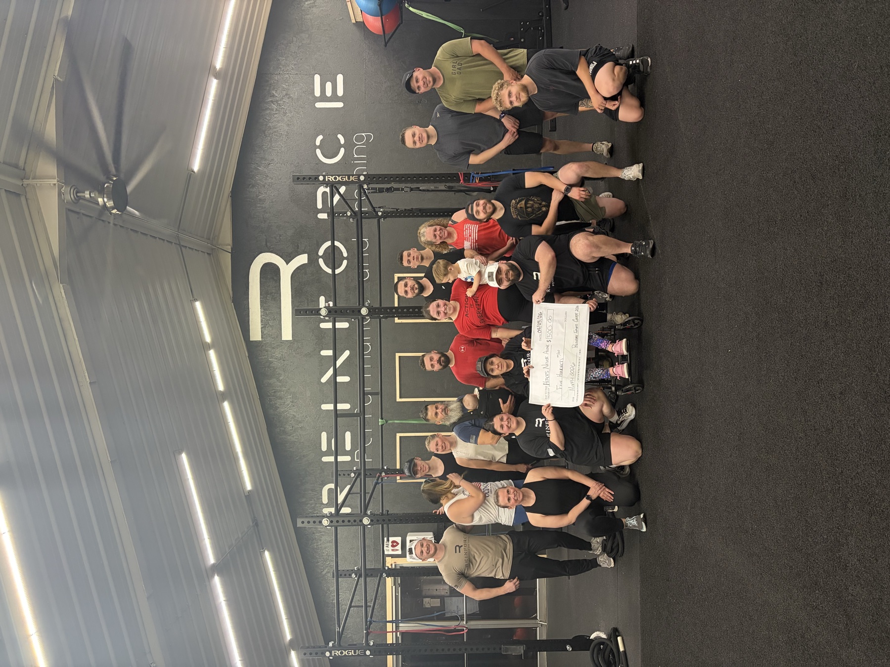 Reinforce members gathered on the gym floor